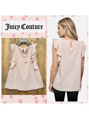 Juicy Couture. Pink Ruffle Sleeve Tank Top. New with Tag!